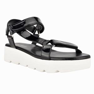 Nine West Bringly Flat Sandals - Black - Ireland (JZ5043298)